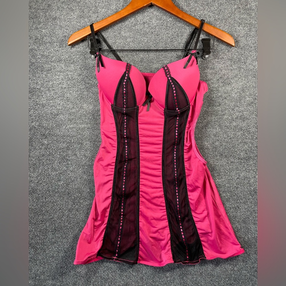 Intimate Basics Camisole/Lingerie Top Woman's Large Pink Cut-Out Side Strappy